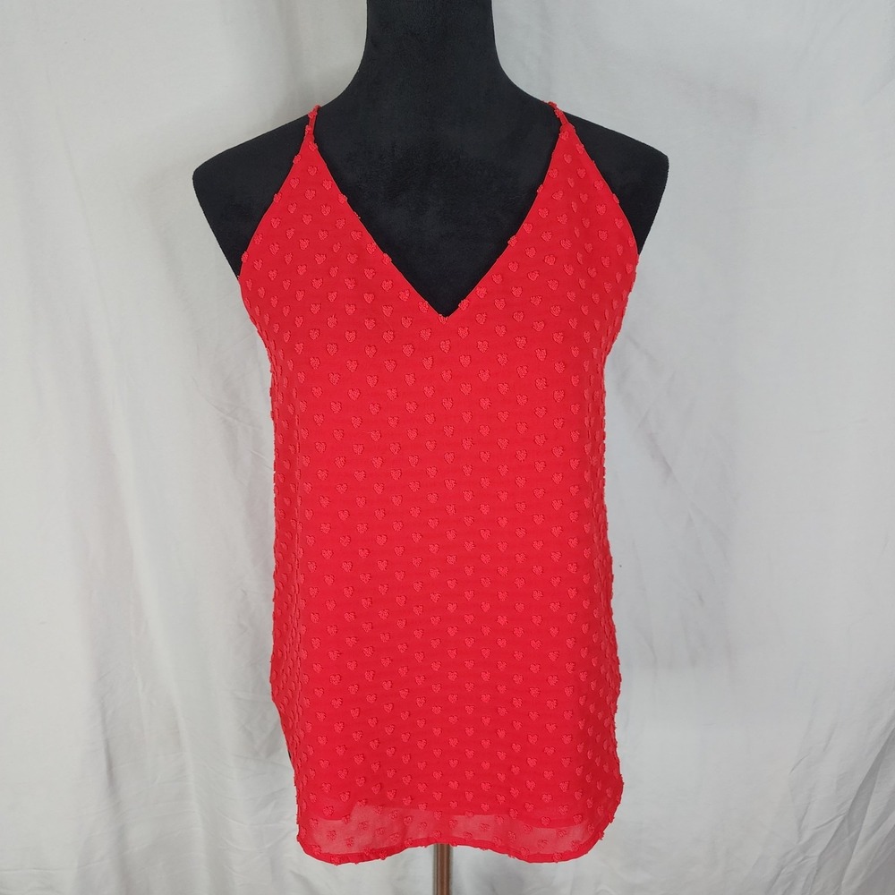 Ann Taylor LOFT OUTLET Size Small Petite Red Chiffon‎ Racerback V-neck Camisole